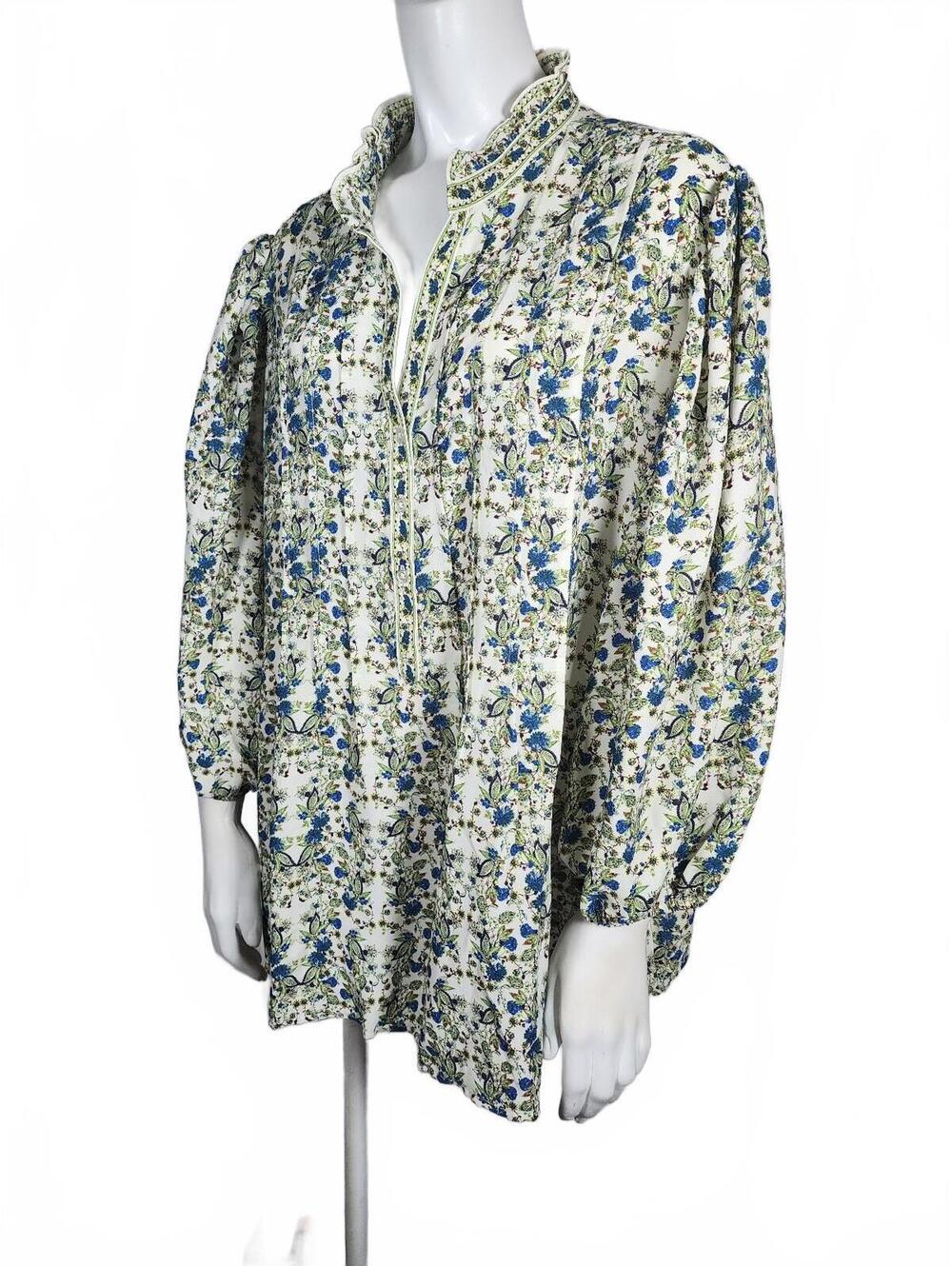 Max Studio London 3X Floral Blouse with Ruffled Collar